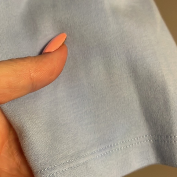 Appleseed’s cotton stretch cross over top / 3/4 sleeve fitted light blue size SM - Picture 6 of 12